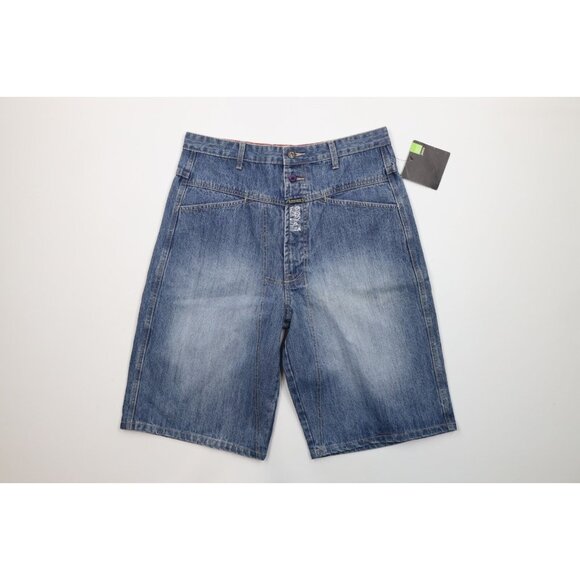 Deadstock Vtg 90s Marithe Francois Girbaud Mens 32 Loose Denim Jean Shorts Blue - Picture 1 of 11